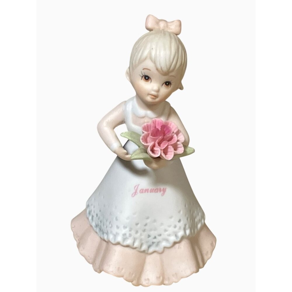 Lenox Precious Moments  January  Girl Figurine "Smile God Loves You"  1983